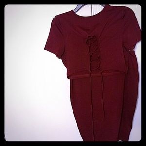 Two Piece Cropped Skirt Set